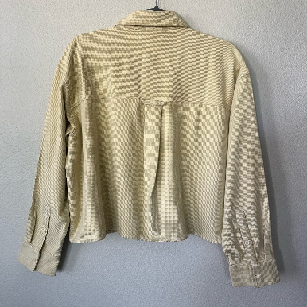 NWT Madewell Flannel Cargo Button-Up Shirt in Haystack White Women’s Size M - Picture 4 of 16